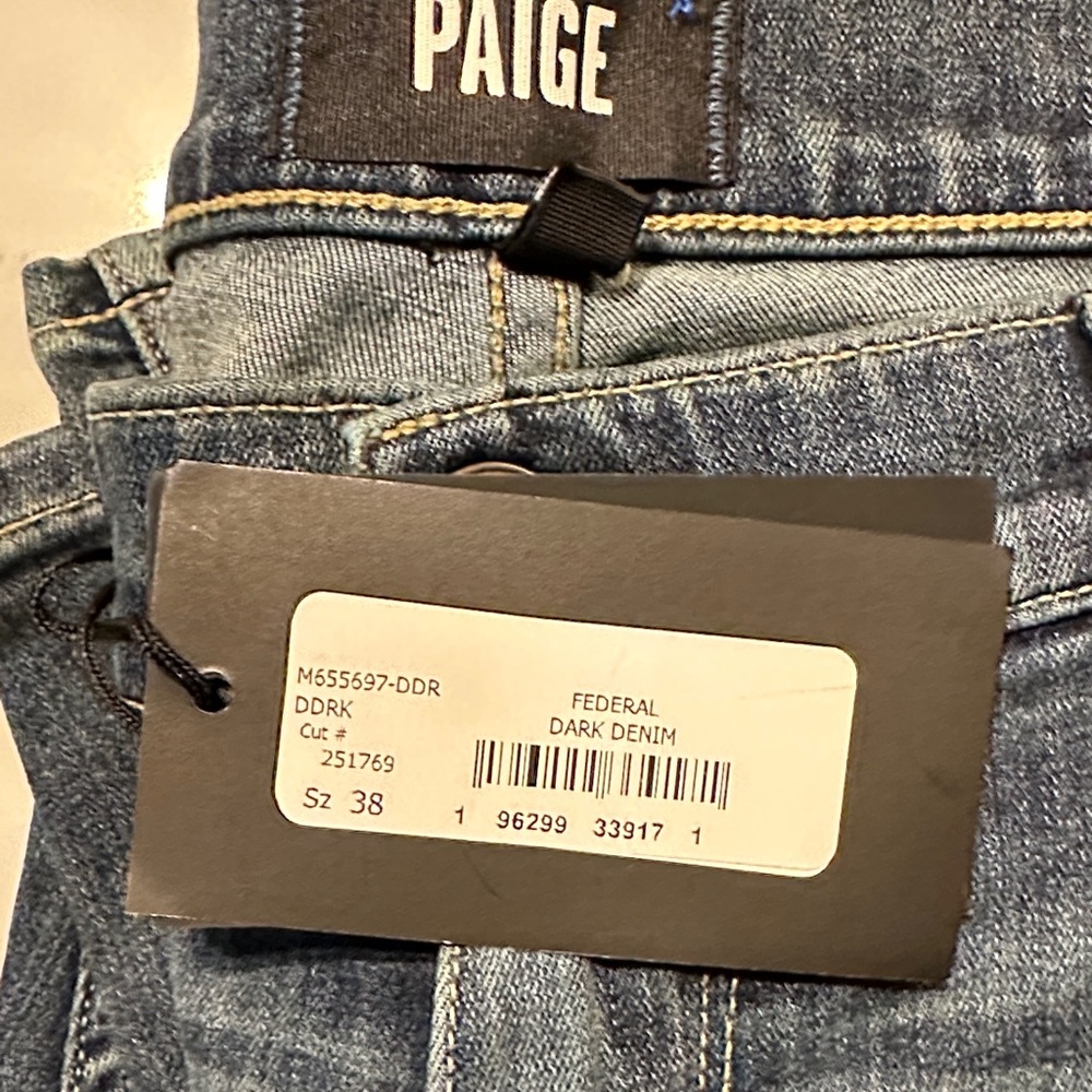 NWT PAIGE Men's Federal Dark Denim Jeans